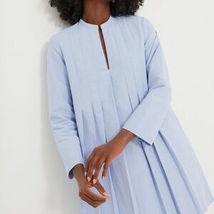 Tuckernuck Sky Blue Luella Pleated Long Sleeve Mini Dress Size Large